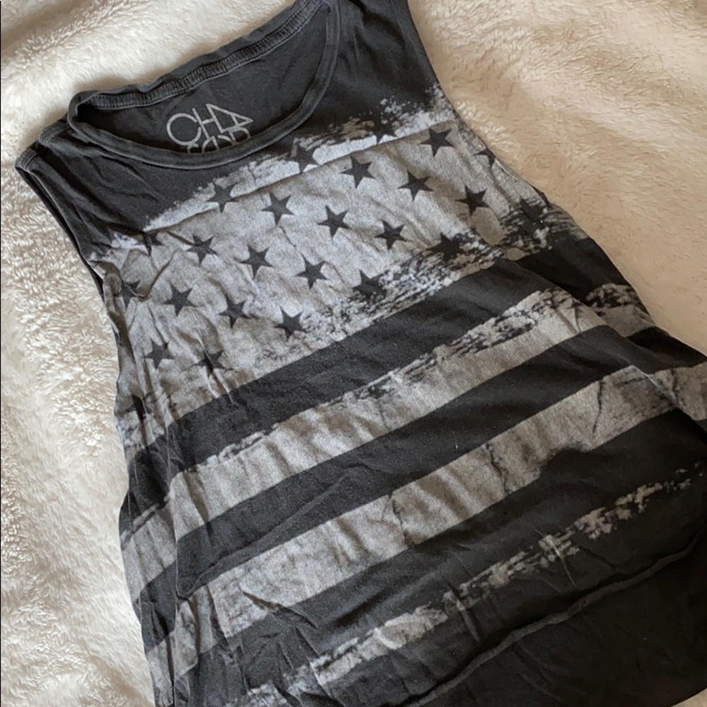 Gray American Flag Muscle Tank
